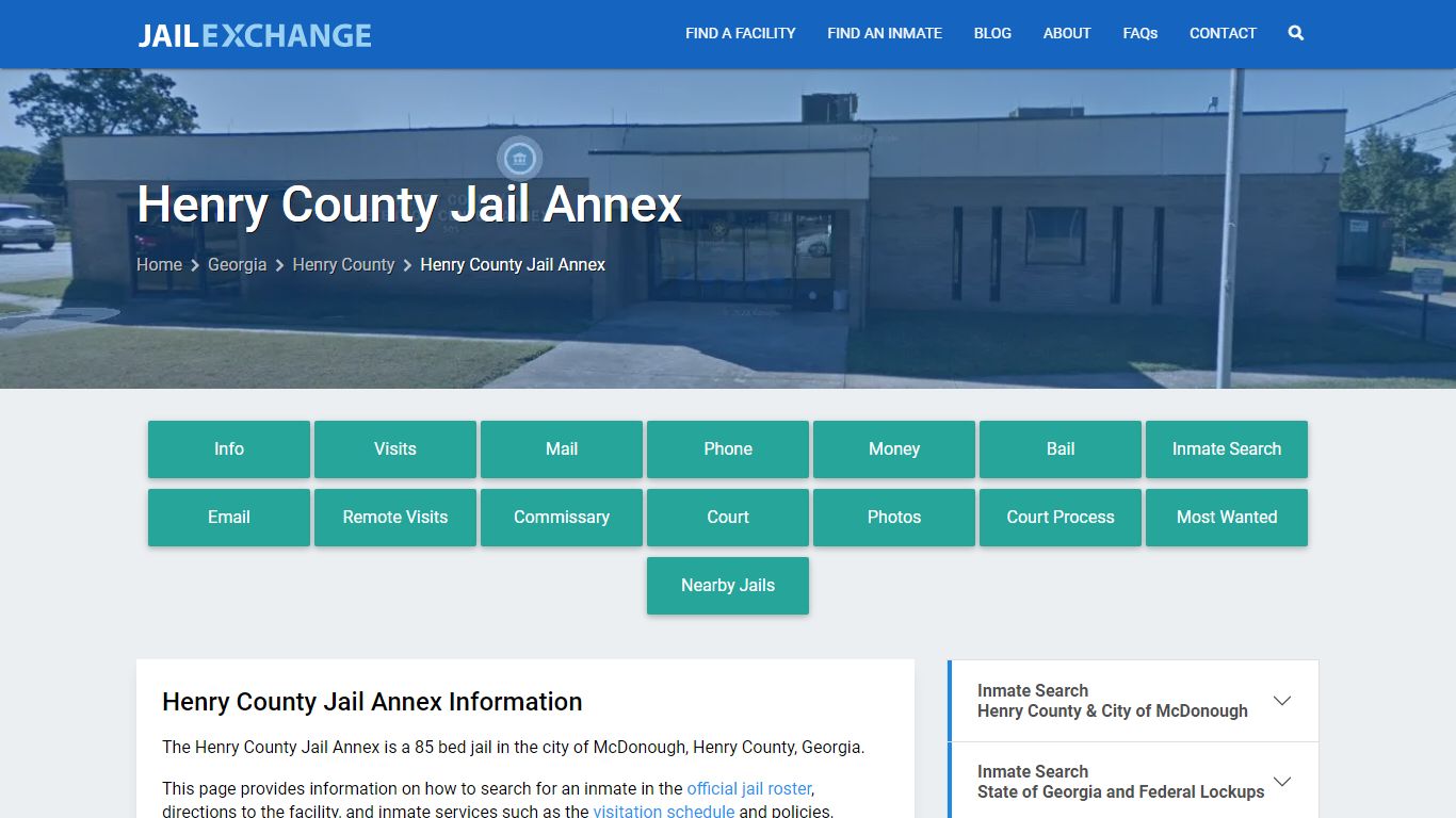 Henry County Jail Annex, GA Inmate Search, Information